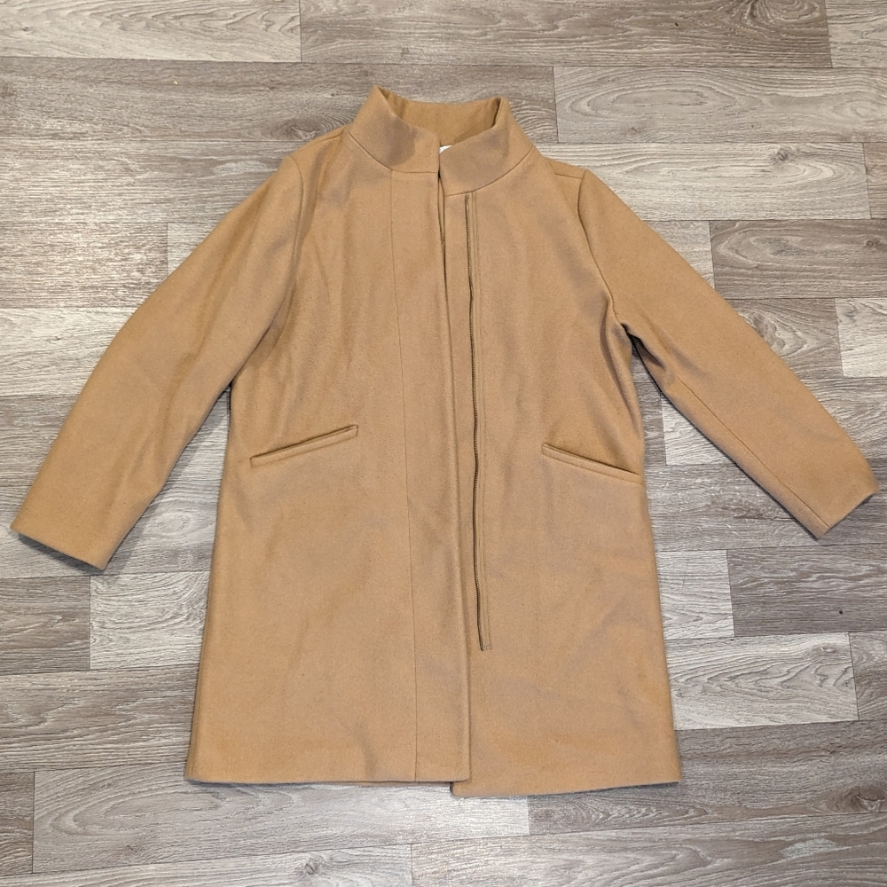 Funnel Neck Wool Coat